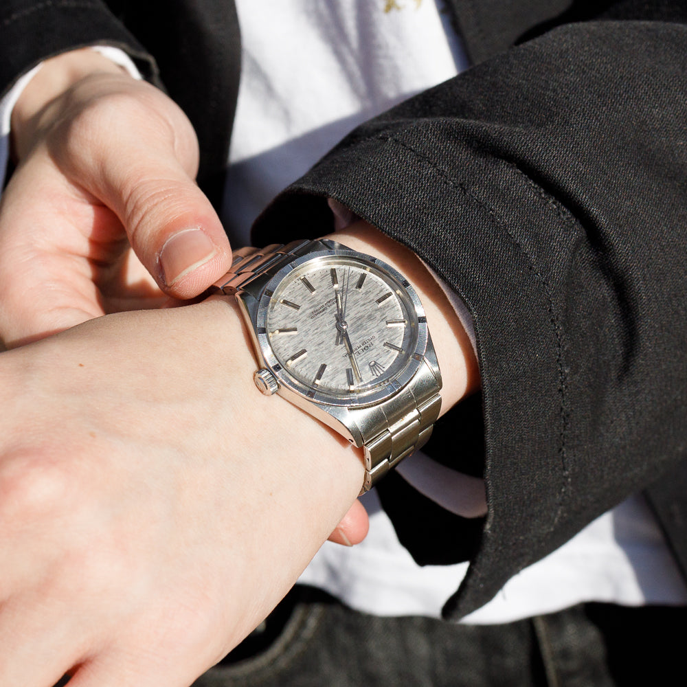 ROLEX OYSTER PERPETUAL Ref.1007 Silver Mosaic Dial – TIMEANAGRAM