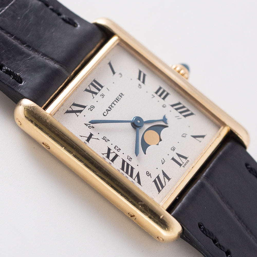 Cartier Santur SM 78100 Manual winding Cal.78-1 YG Leather