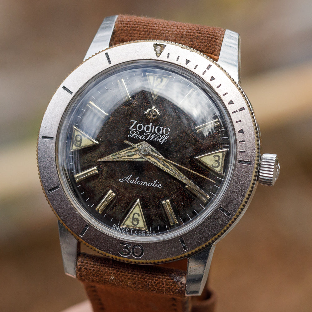 zodiac シーウルフ リベットブレス トロピカルダイアル ビンテージ ZODIAC Seawolf Ref.702-196 Tropical Dial