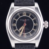 ROLEX OYSTER ROYAL Flatback Black Mirror SECTOR DIAL  Cal.10 1/2 Open Face