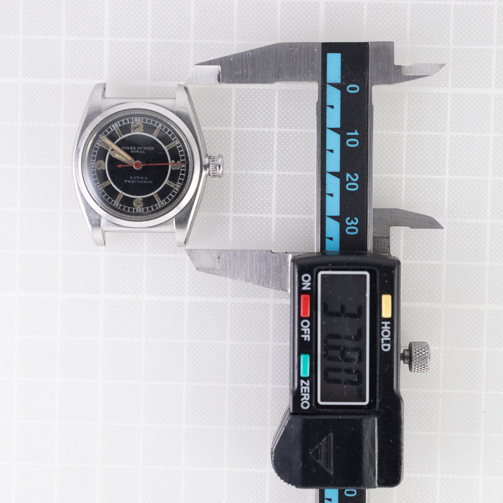 ROLEX OYSTER ROYAL Flatback Black Mirror SECTOR DIAL  Cal.10 1/2 Open Face