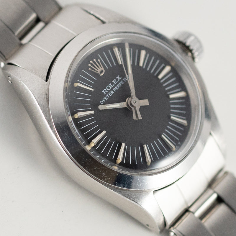 ROLEX OYSTER PERPETUAL Ref.6718 No Date BLACK RADIAL DIAL