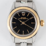 ROLEX OYSTER PERPETUAL Ref.6619 Glossy Black Gilt Dial