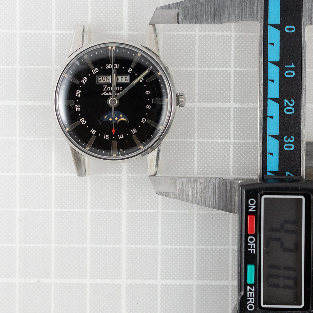 ZODIAC Triple Calendar Moonphase Black Black Gilt Dial