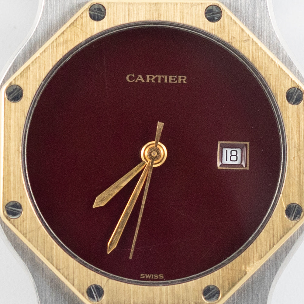 CARTIER LM SANTOS OCTAGON REF.2966  Burgundy
