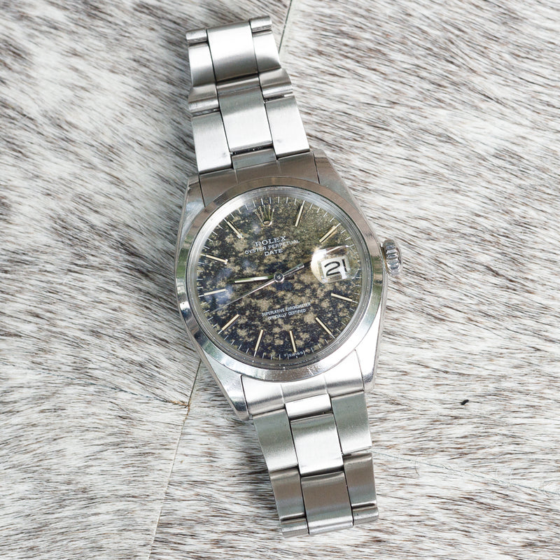 ROLEX OYSTER PERPETUAL DATE Ref.1500 Blue Patina Dial