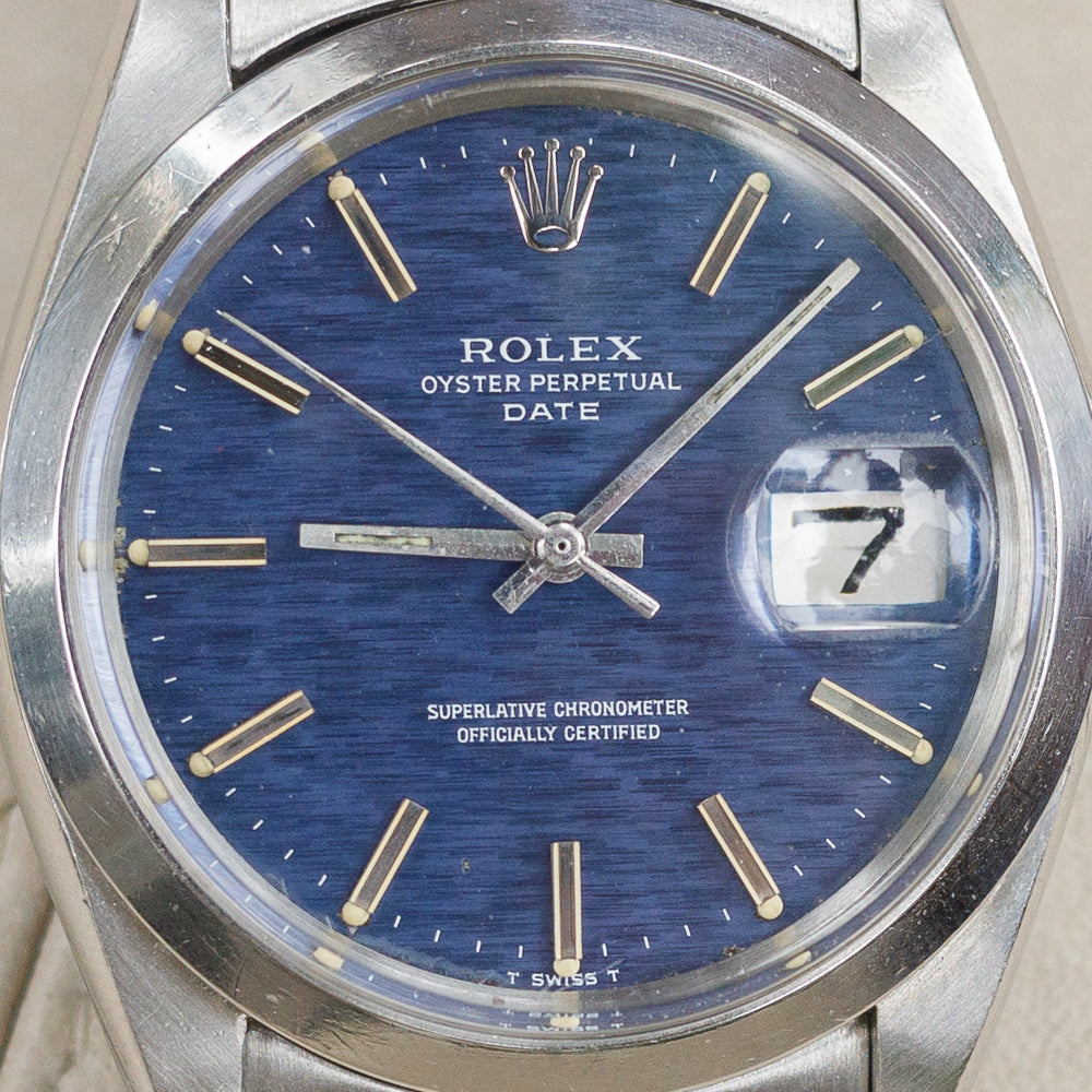 ROLEX OYSTER PERPETUAL DATE Ref.1500 Blue Mosaic – TIMEANAGRAM