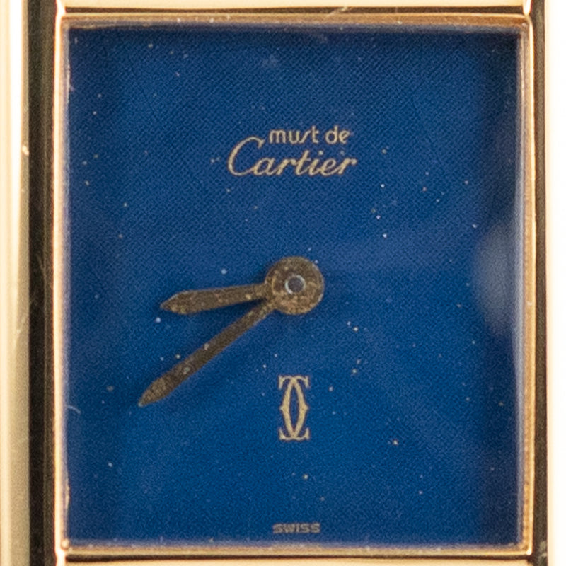 CARTIER SM MUST DE TANK LAPIS BLUE DIAL