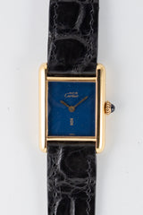 CARTIER SM MUST DE TANK LAPIS BLUE DIAL