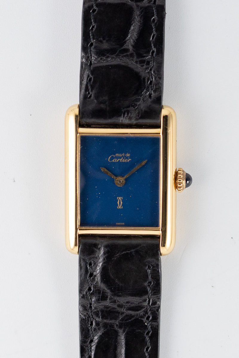 CARTIER SM MUST DE TANK LAPIS BLUE DIAL – TIMEANAGRAM