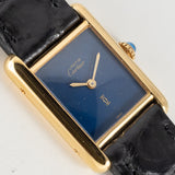 CARTIER SM MUST DE TANK LAPIS BLUE DIAL