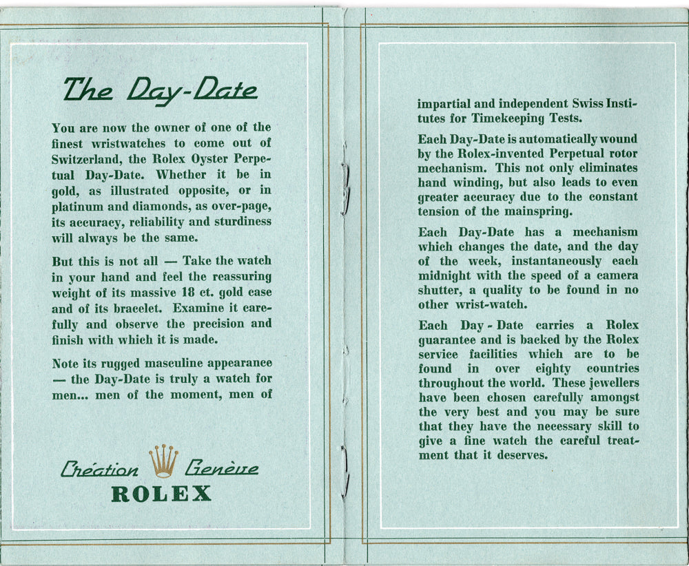 ROLEX THE DAY-DATE Ref.1803 “Doorstop Dial” 18k white gold