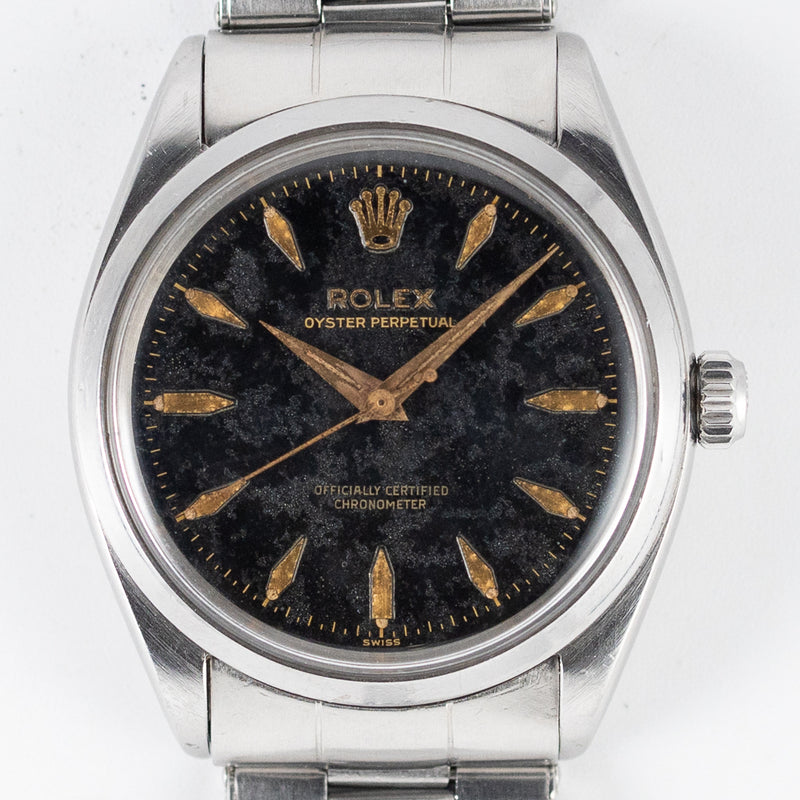 ROLEX OYSTER PERPETUAL Ref.6564 Black Gilt Dial