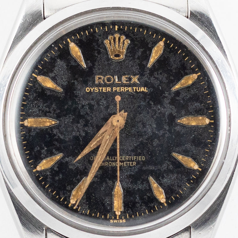 ROLEX OYSTER PERPETUAL Ref.6564 Black Gilt Dial