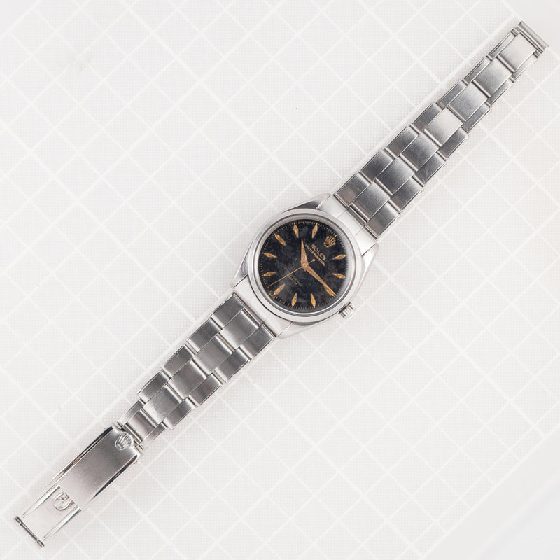 ROLEX OYSTER PERPETUAL Ref.6564 Black Gilt Dial