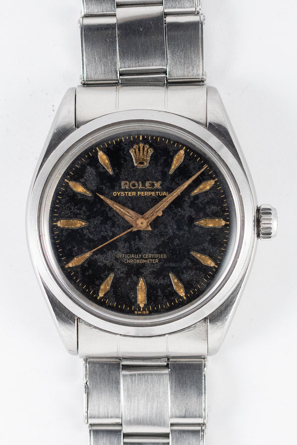 ROLEX OYSTER PERPETUAL Ref.6564 Black Gilt Dial