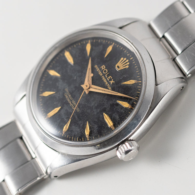 ROLEX OYSTER PERPETUAL Ref.6564 Black Gilt Dial