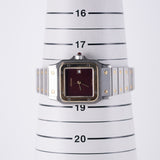 CARTIER LM Santos Carree Burgundy Ref.2961 w.Serivice BOX