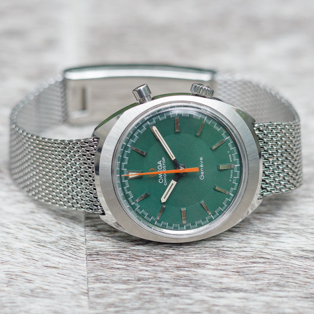 OMEGA GENEVE CHRONOSTOP REF.145.009 Green Dial – TIMEANAGRAM