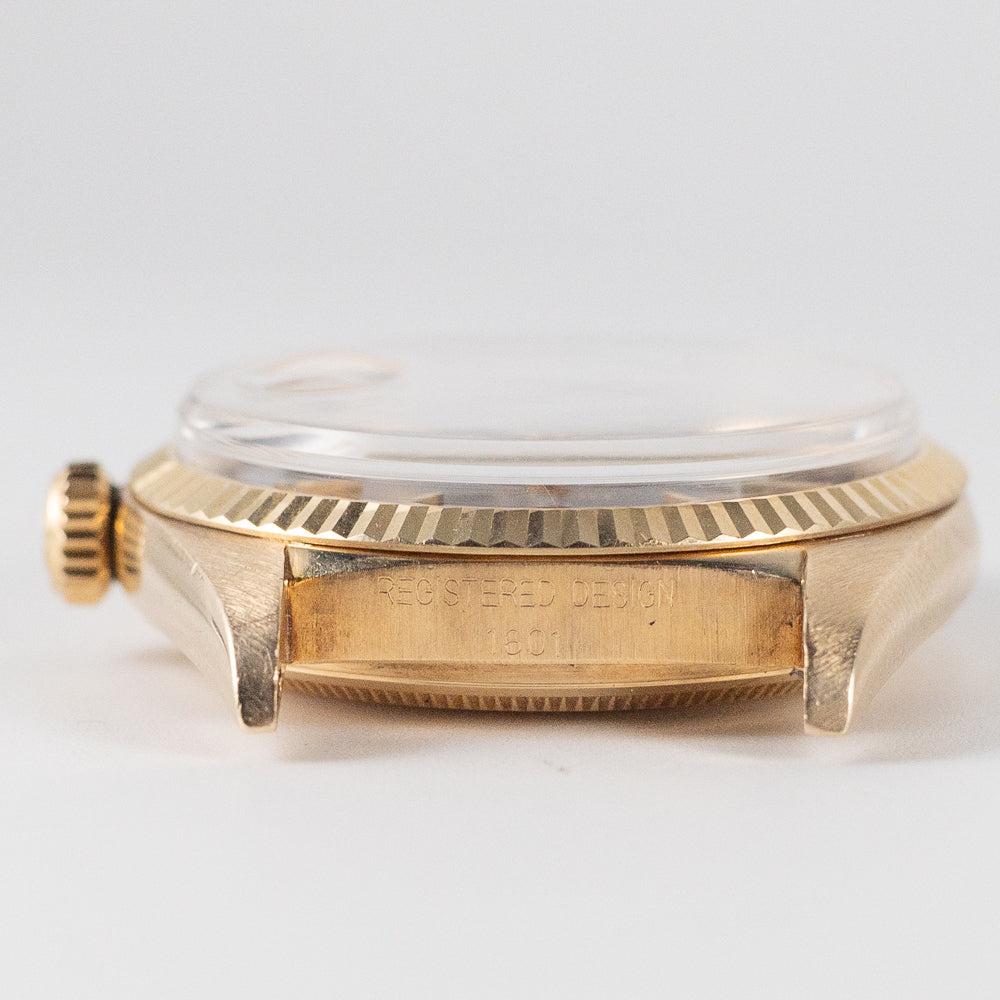 ROLEX DATEJUST Ref.1601 18K Yellow Gold Black Gilt DOORSTOP Dial