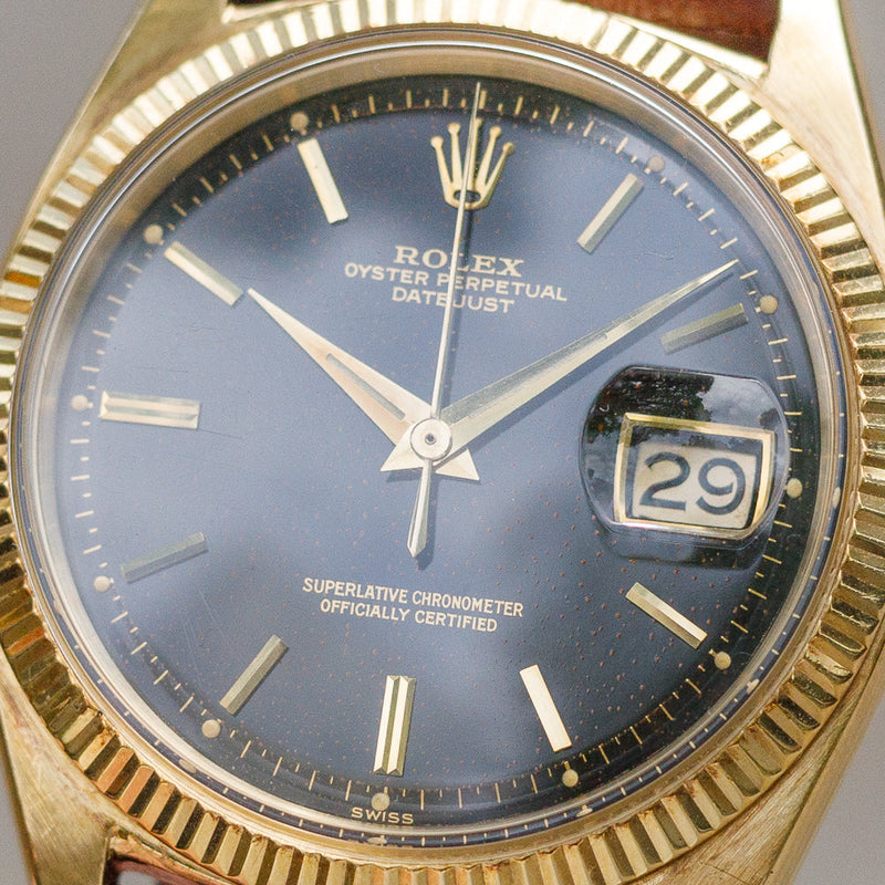 ROLEX DATEJUST Ref.1601 Black Gilt Dial 14K Yellow Gold