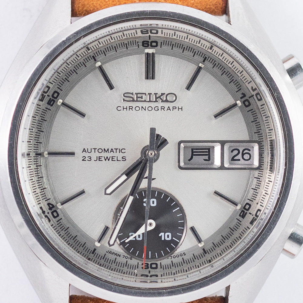 SEIKO CHRONOGRAPH REF.7018-7000 FLYBACK ONE EYED PANDA – TIMEANAGRAM