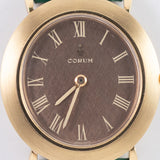 CORUM Ref.8781 Oval 18K Yellow Gold Brown Linen Dial