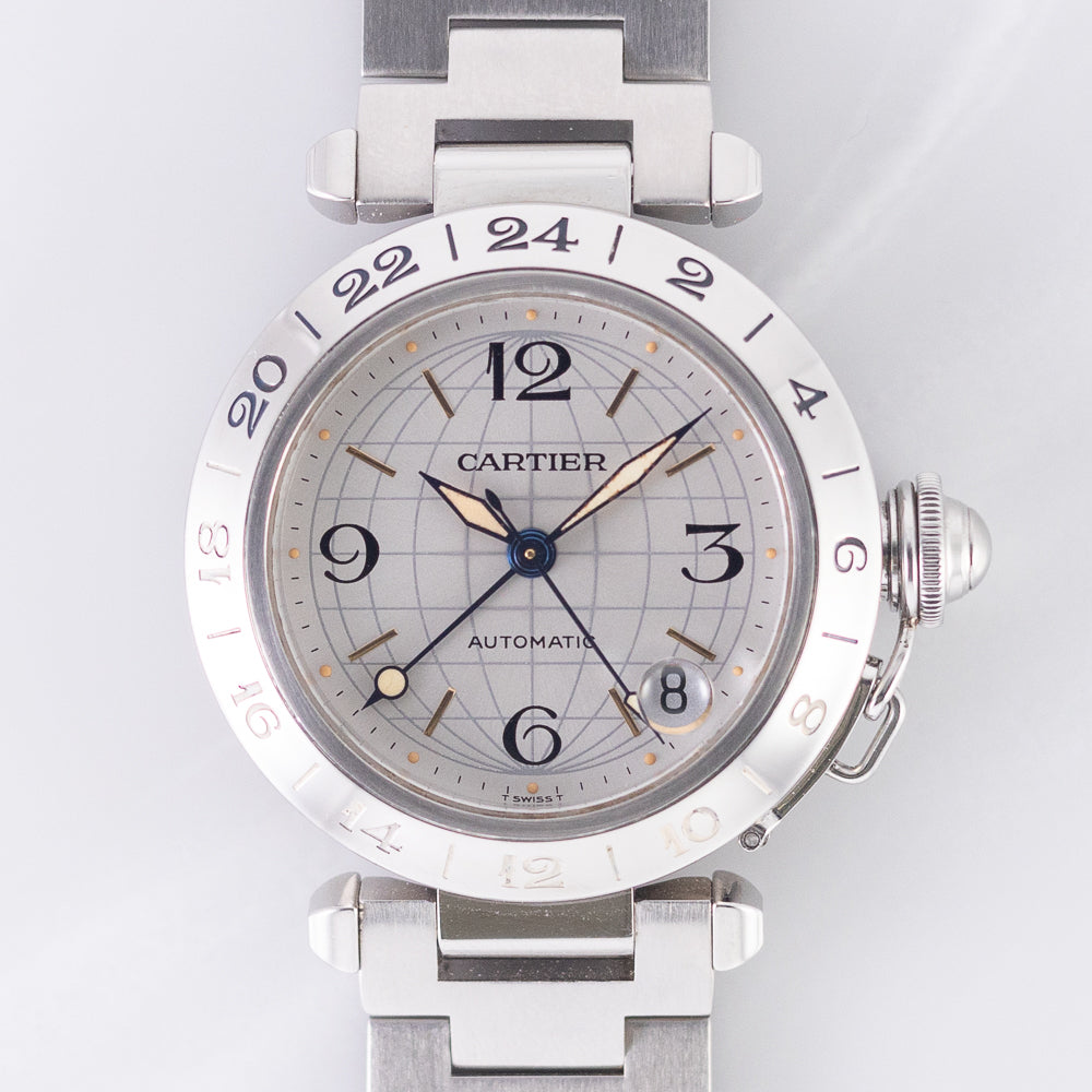 CARTIER LM PASHA GMT Ref.2377 with BOX