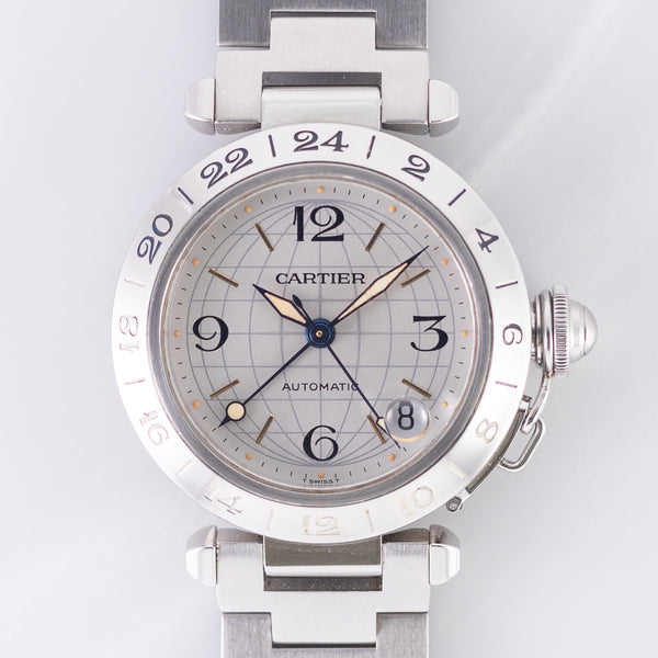 CARTIER LM PASHA GMT Ref.2377 with BOX