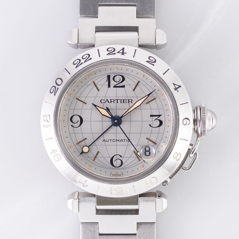 CARTIER LM PASHA GMT Ref.2377 with BOX