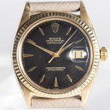 ROLEX DATEJUST Big Coronet Black Gilt Dial 14KYG Ref.1601