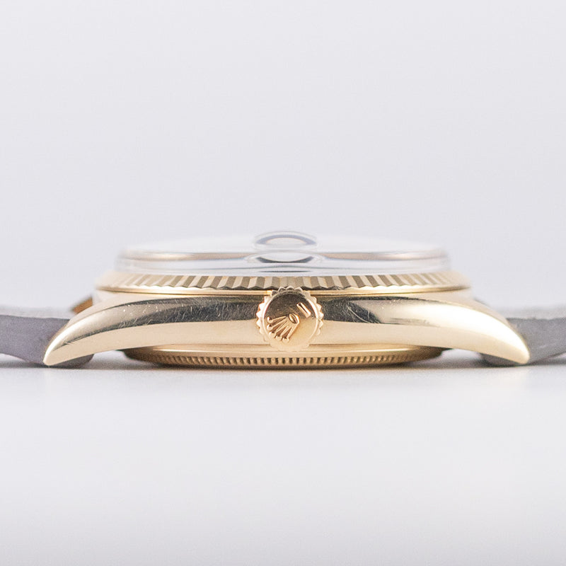 ROLEX DATEJUST Big Coronet Black Gilt Dial 14KYG Ref.1601