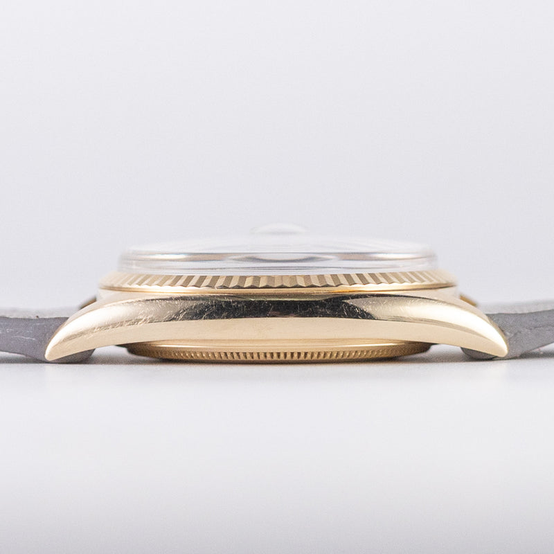 ROLEX DATEJUST Big Coronet Black Gilt Dial 14KYG Ref.1601