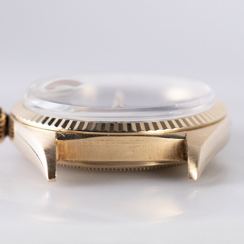 ROLEX DATEJUST Big Coronet Black Gilt Dial 14KYG Ref.1601