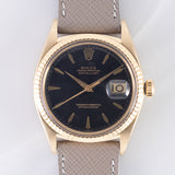 ROLEX DATEJUST Big Coronet Black Gilt Dial 14KYG Ref.1601