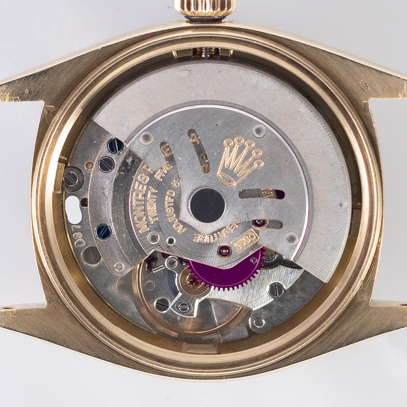 ROLEX DATEJUST Big Coronet Black Gilt Dial 14KYG Ref.1601