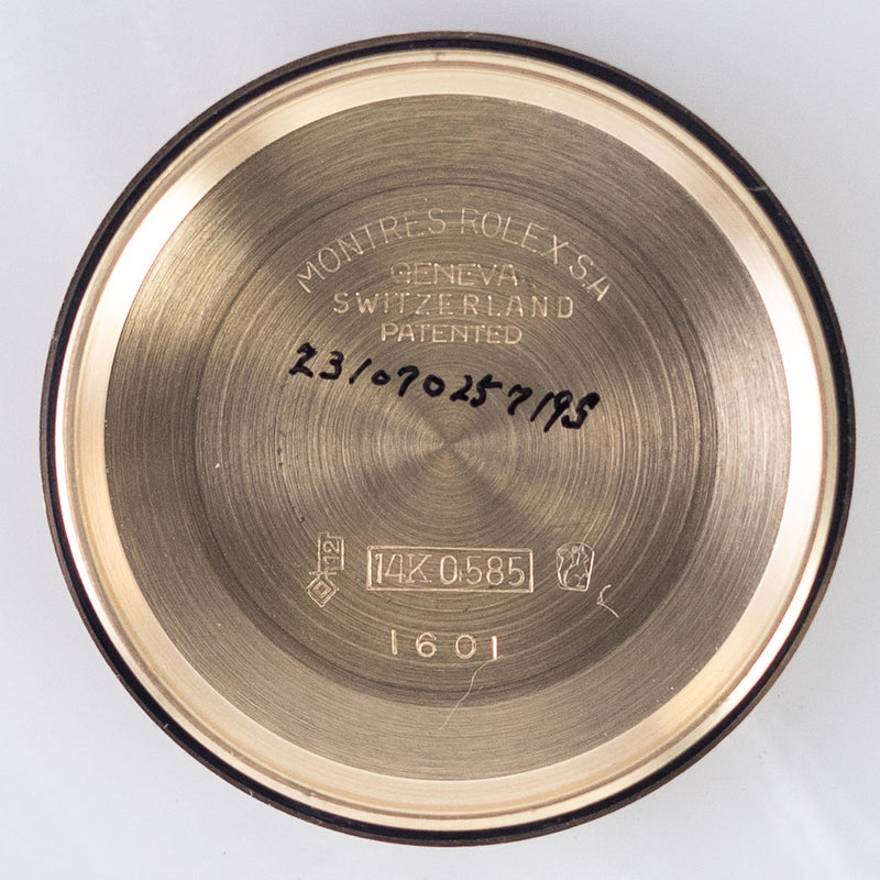ROLEX DATEJUST Big Coronet Black Gilt Dial 14KYG Ref.1601