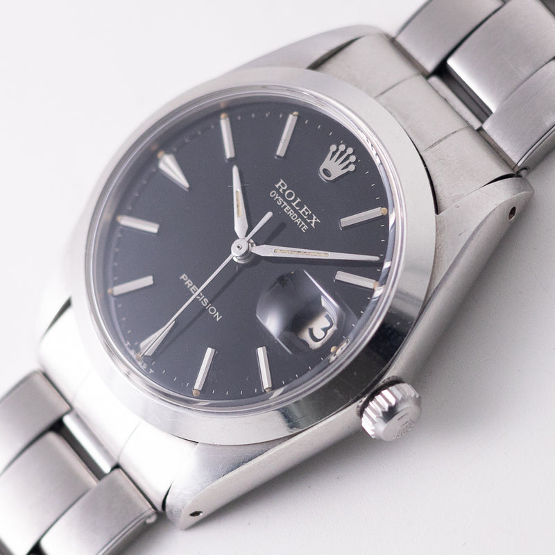 ROLEX OYSTERDATE Black Gilt Dial Ref.6694