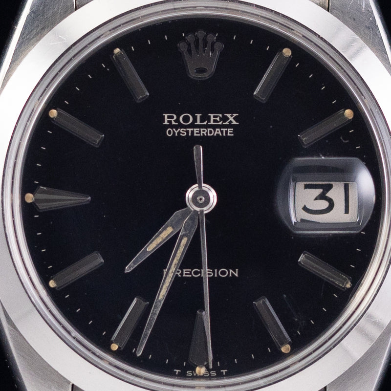 ROLEX OYSTERDATE Black Gilt Dial Ref.6694