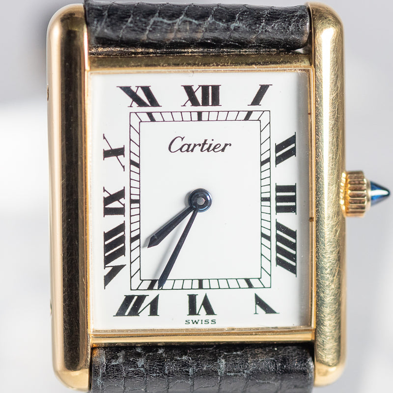 CARTIER LM Pre Must TANK for Europe Ref.15705 w.BOX NEW OLD STOCK