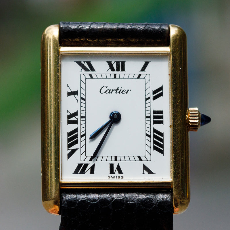 CARTIER LM Pre Must TANK for Europe Ref.15705 w.BOX NEW OLD STOCK