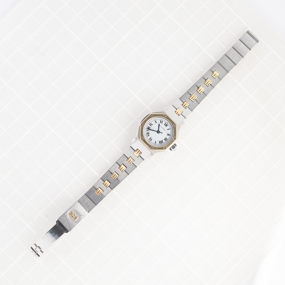 CARTIER SM SANTOS OCTAGON Ref.0907 Automatic Godron Bracelet