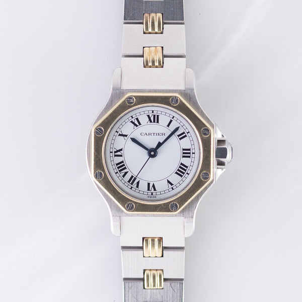 CARTIER SM SANTOS OCTAGON Ref.0907 Automatic Godron Bracelet