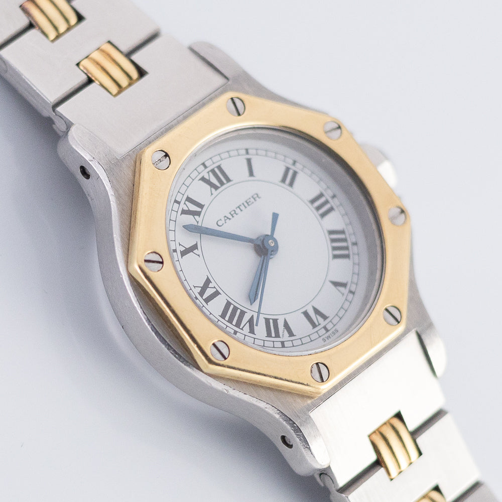CARTIER SM SANTOS OCTAGON Ref.0907 Automatic Godron Bracelet
