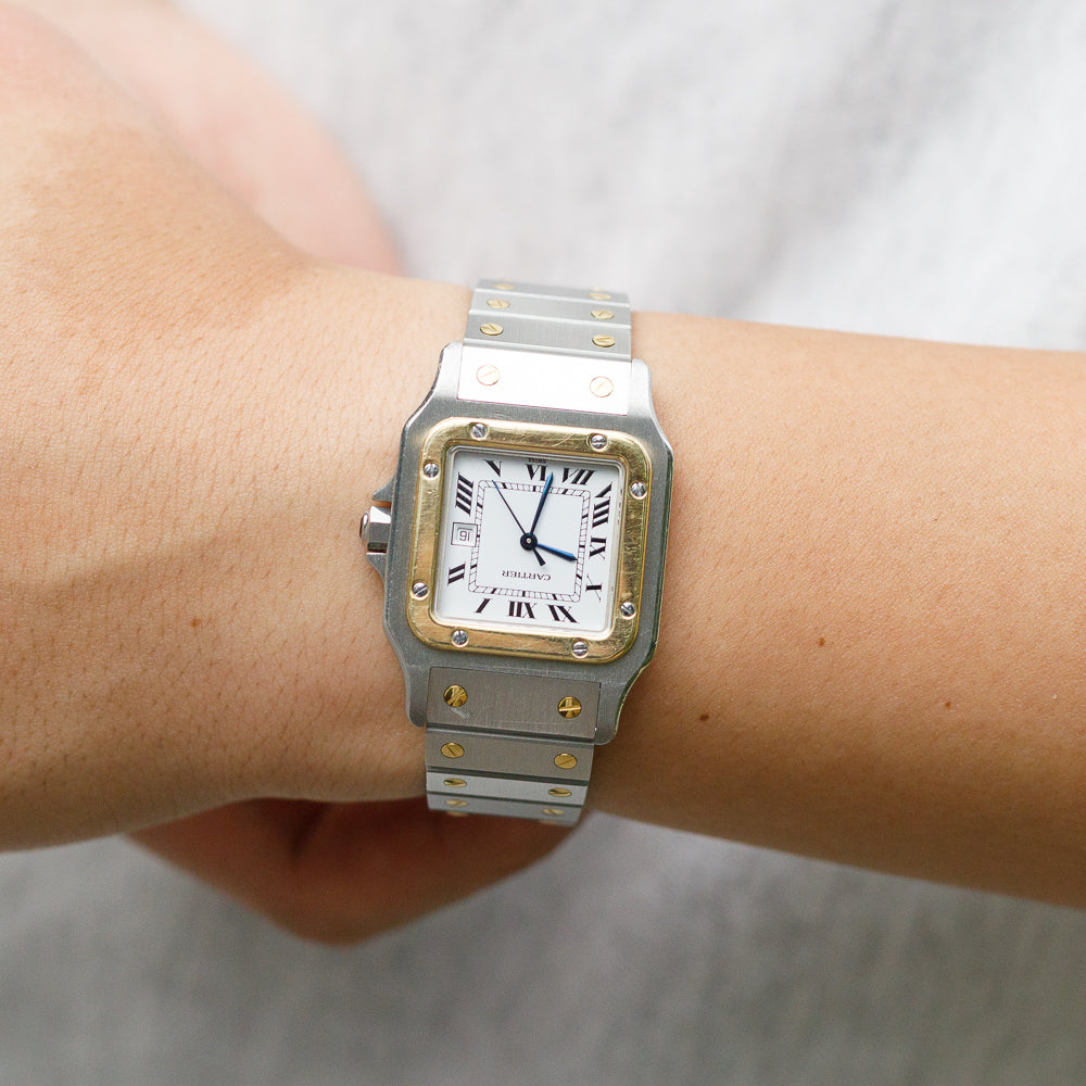 【Cartier】santos de Cartier LM 余りコマ1つ CARTIER LM Santos Carree Ref.2961 w.BOX