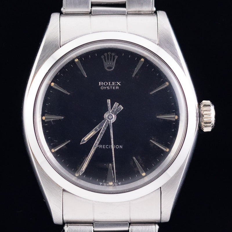 ROLEX OYSTER Black Gilt Dial Ref.6426