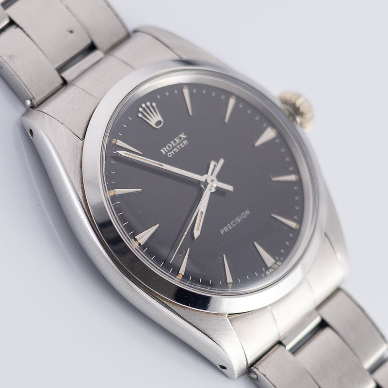 ROLEX OYSTER Black Gilt Dial Ref.6426