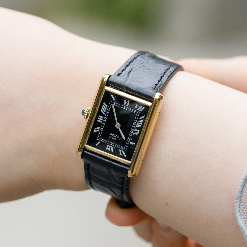 CARTIER LM MUST DE TANK BLACK ROMAN MANUAL