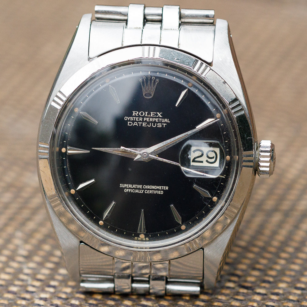 ROLEX DATEJUST Ref.1603 Bamboo Bezel Black Gilt Dial