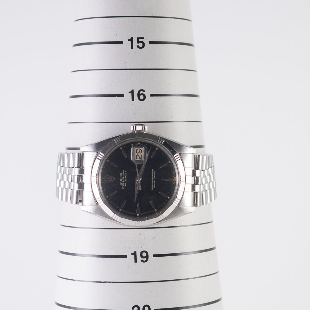 ROLEX DATEJUST Ref.1603 Bamboo Bezel Black Gilt Dial – TIMEANAGRAM